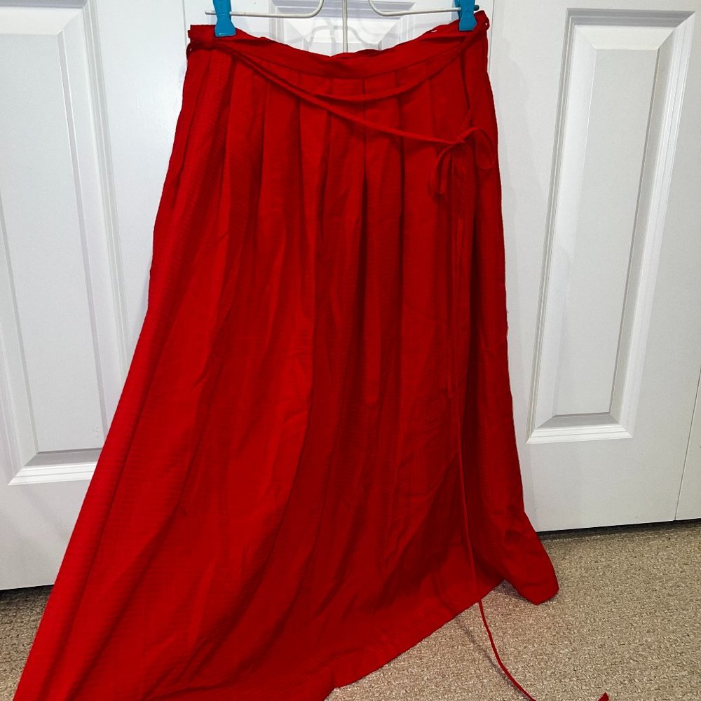Jack Wills Red Tie Maxi Skirt Size 8